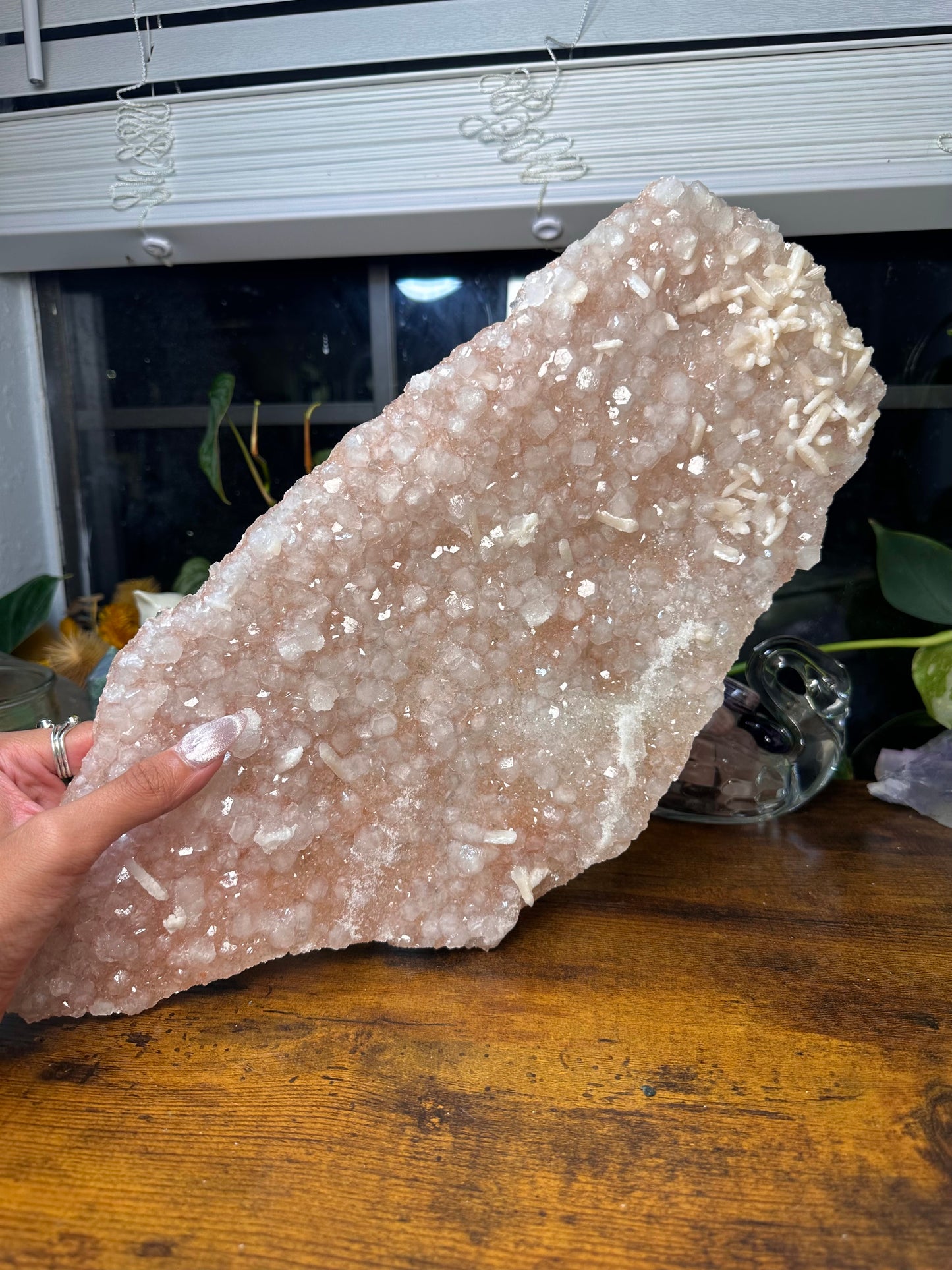 High Quality Pink Apophyllite Crust