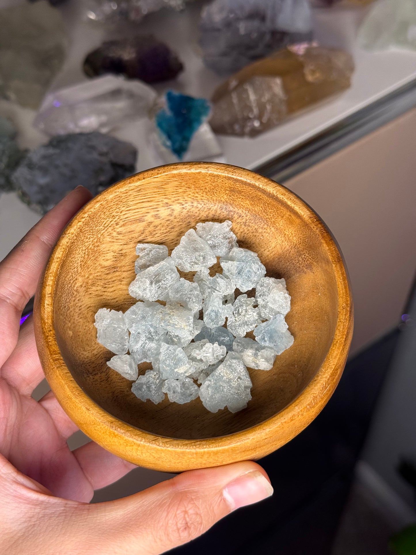 Etched Aquamarine Jar