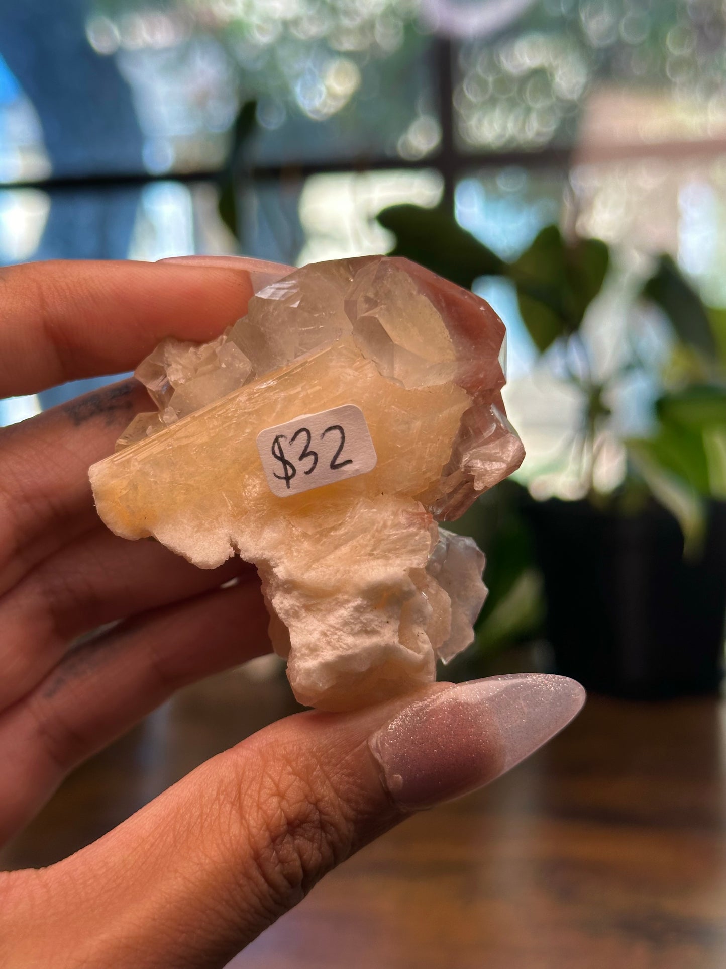 Red and Green Apophyllite with Peach Stilbite 32