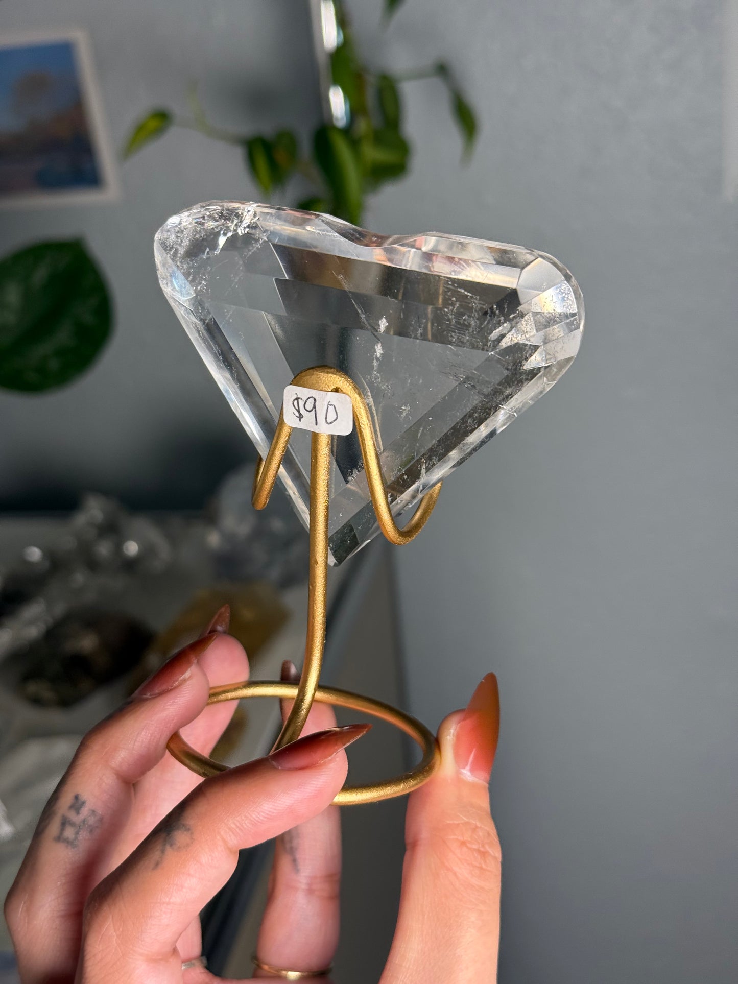 Clear Quartz Heart 90
