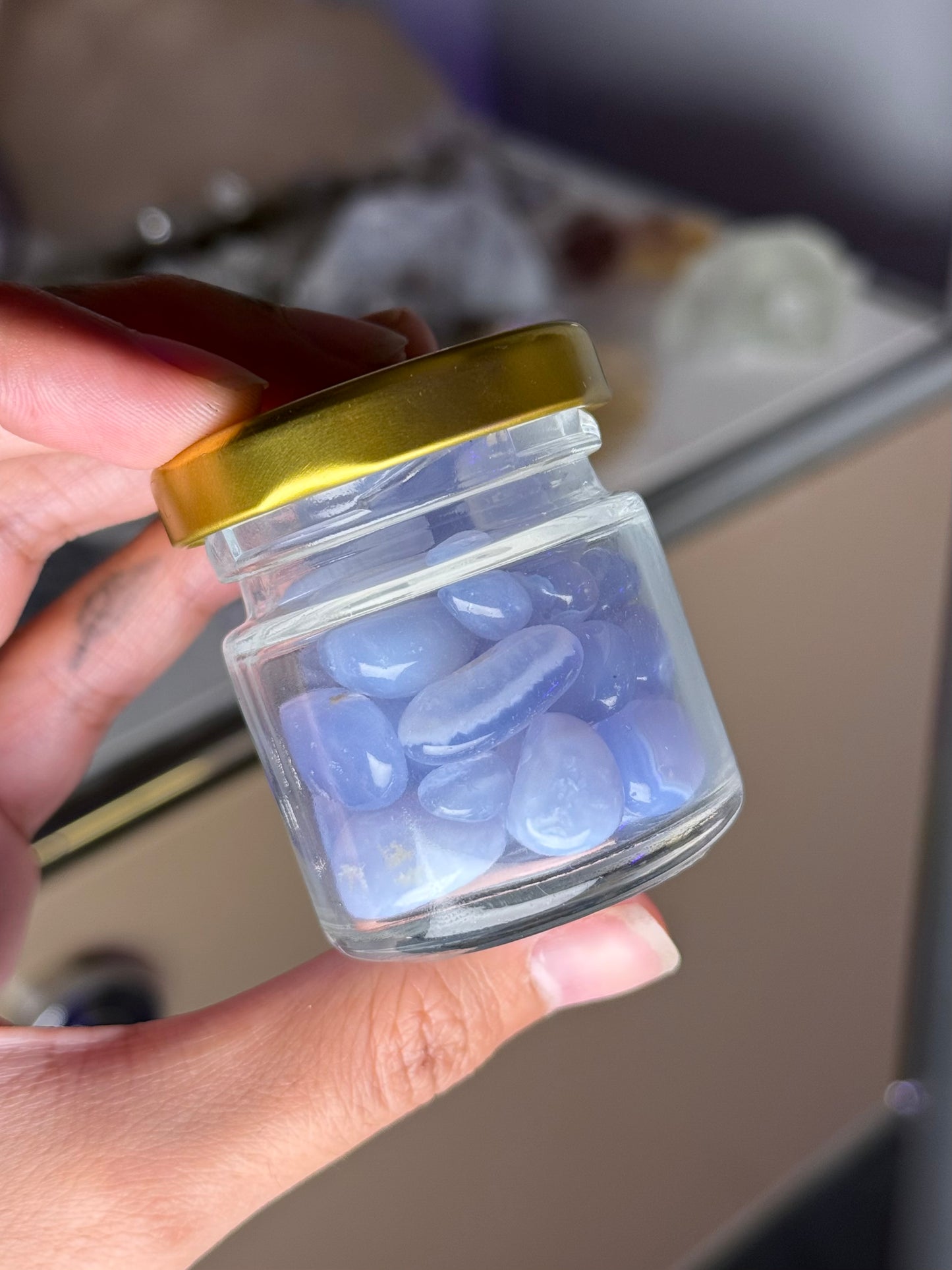 Blue Chalcedony Jar