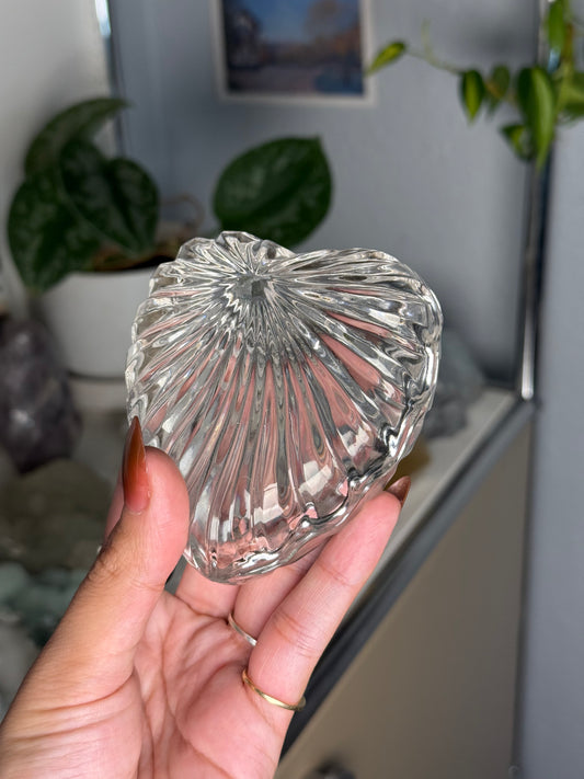 Glass Heart Trinket Dish