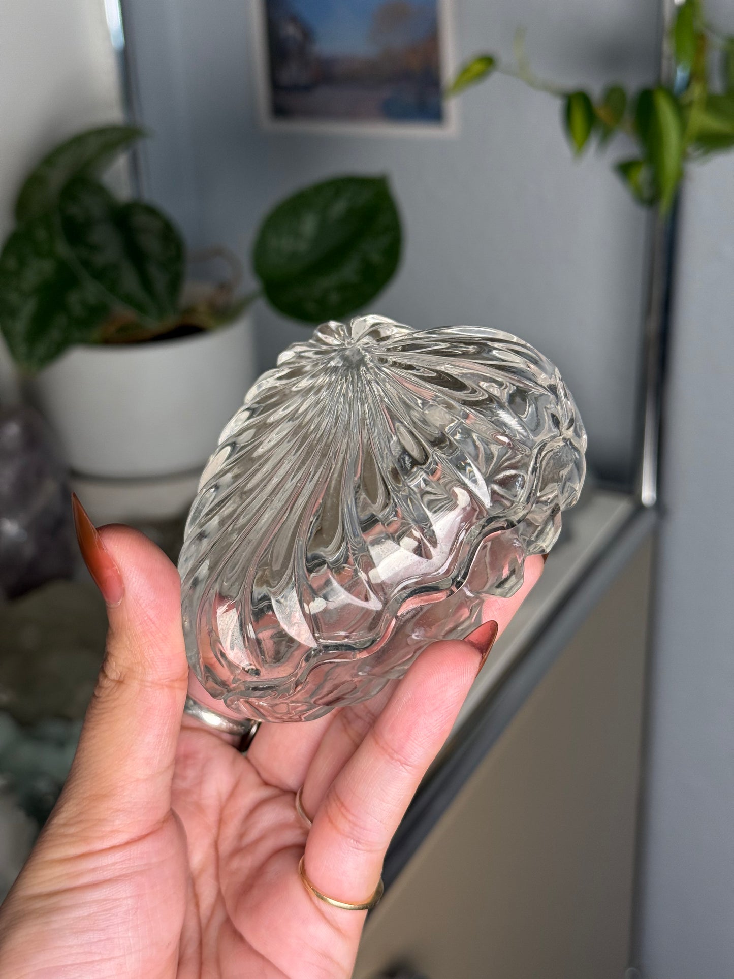 Glass Heart Trinket Dish