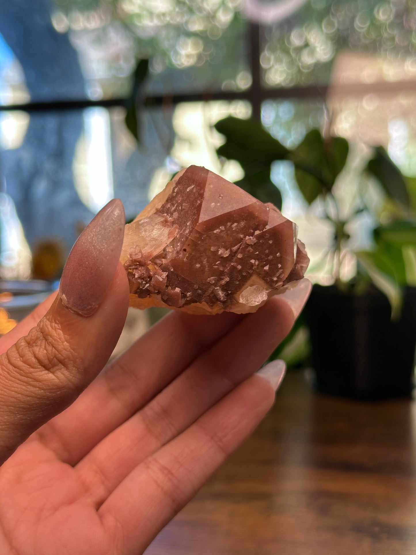 Red and Green Apophyllite with Peach Stilbite 38