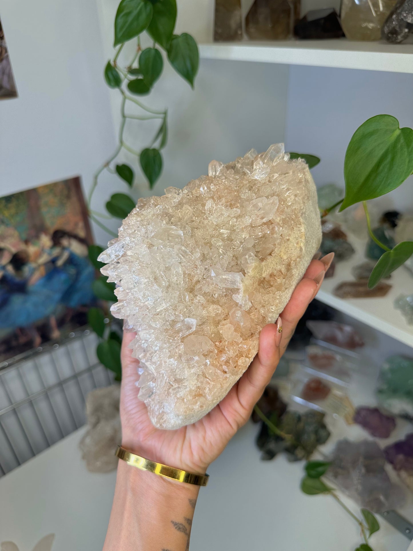 Pink Himalayan Samadhi Quartz Cluster 415b