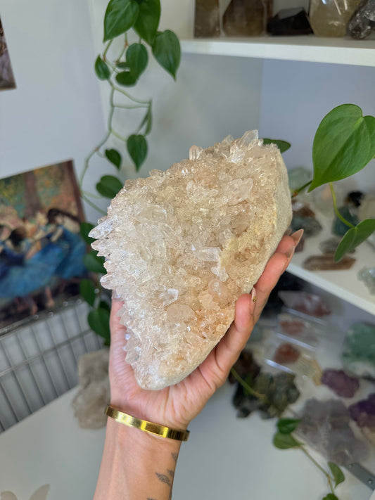 Pink Himalayan Samadhi Quartz Cluster 415b