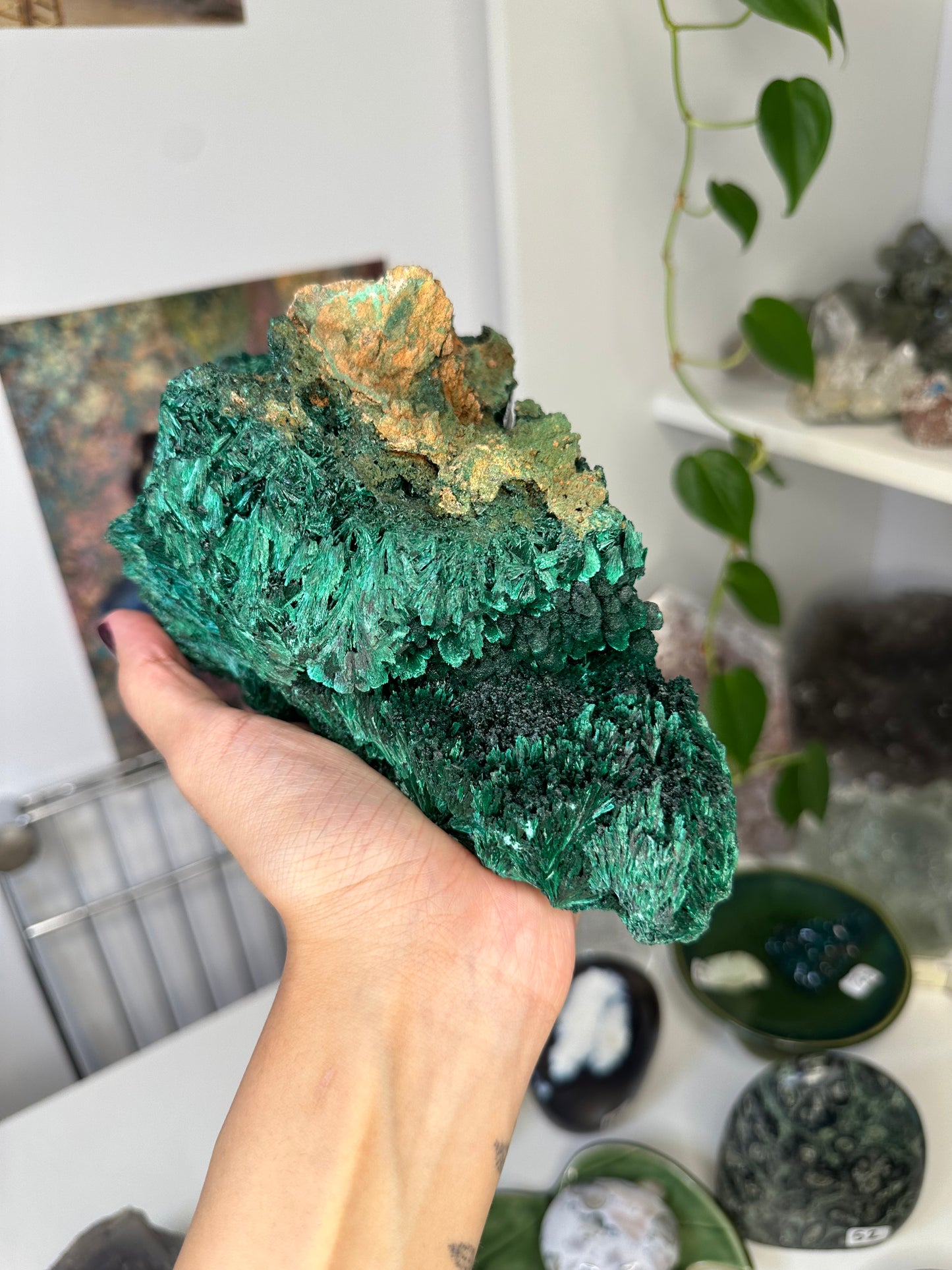 Silky Malachite Statement Piece 288