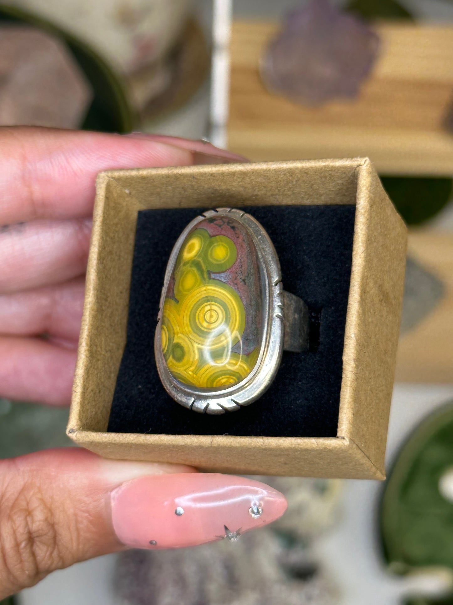 Orbicular Ocean Jasper Ring