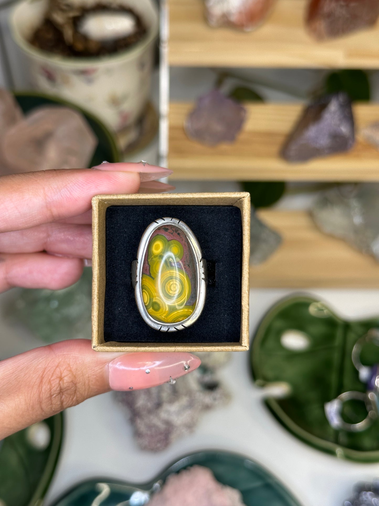 Orbicular Ocean Jasper Ring