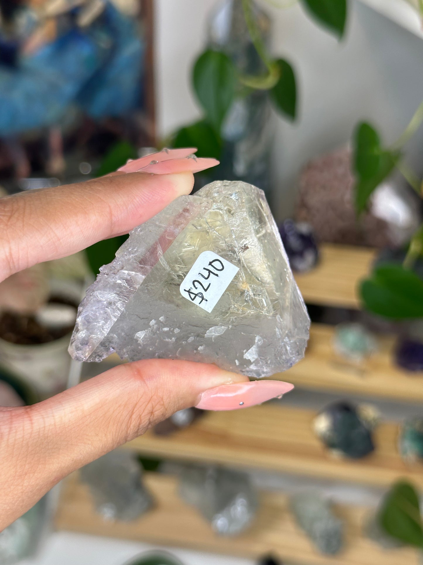 Clear Yellow Fluorite with Slight Purple Zoning 240