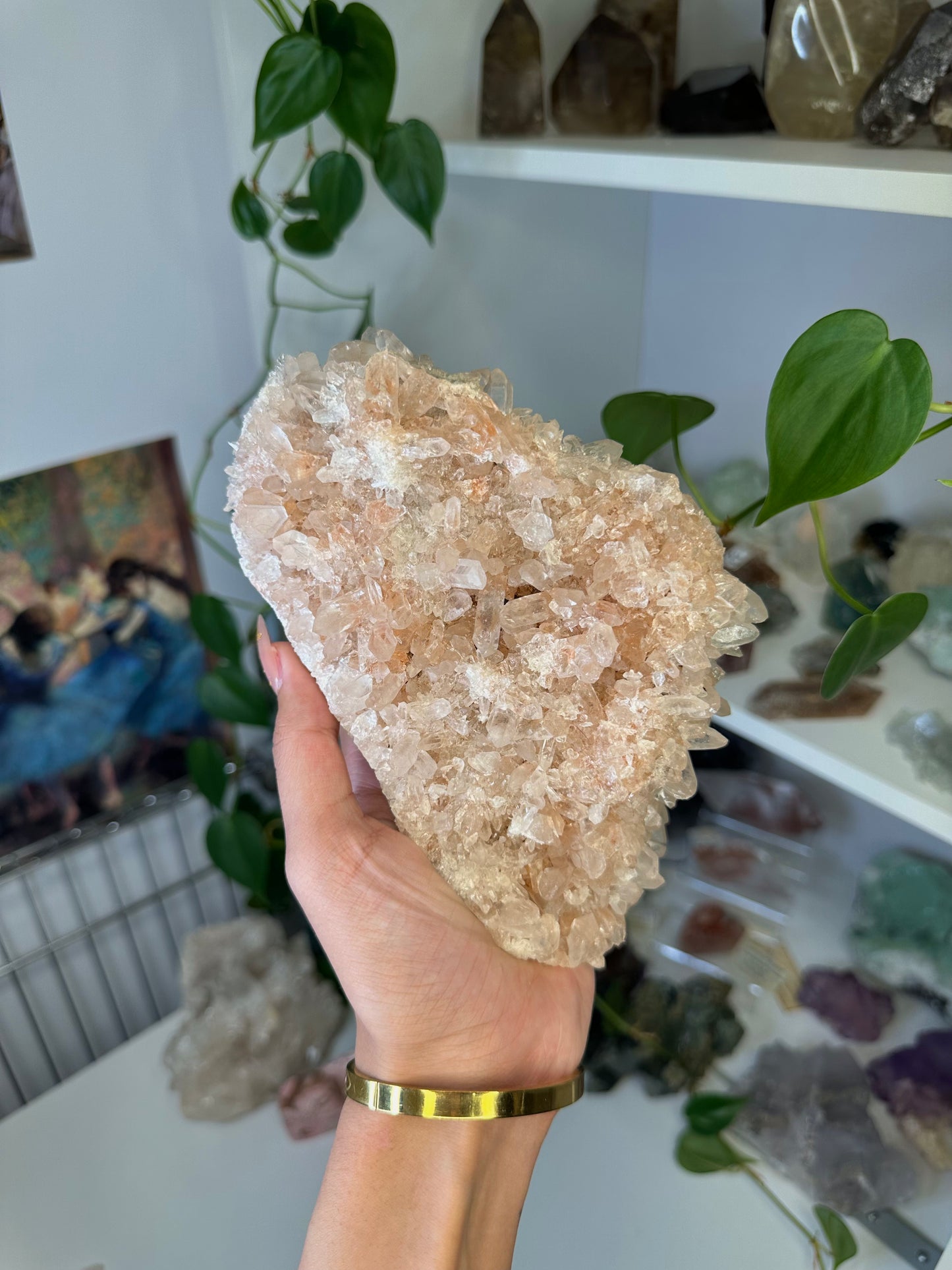 Pink Himalayan Samadhi Quartz Cluster 415b