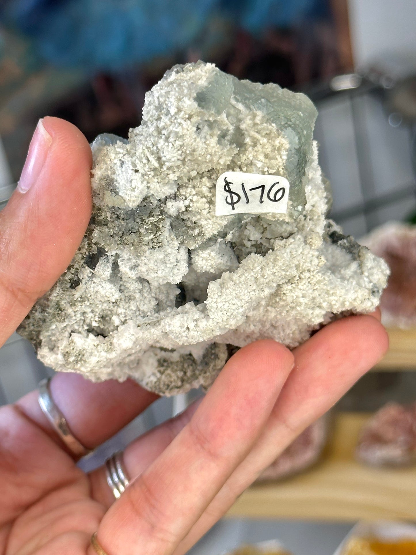 quartz-coated stepped fluorite specimen