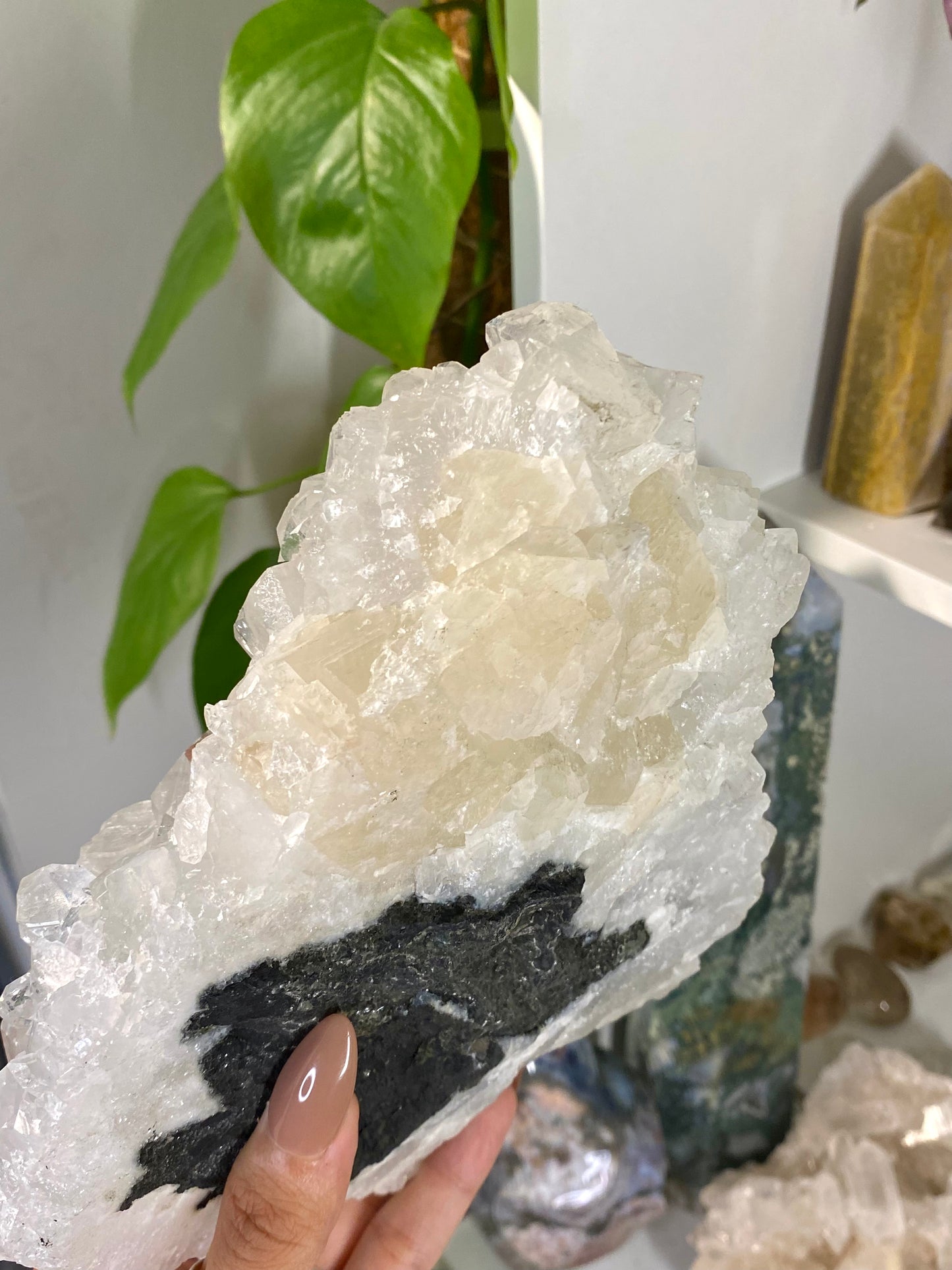 XXL Apophyllite Cluster with Calcite